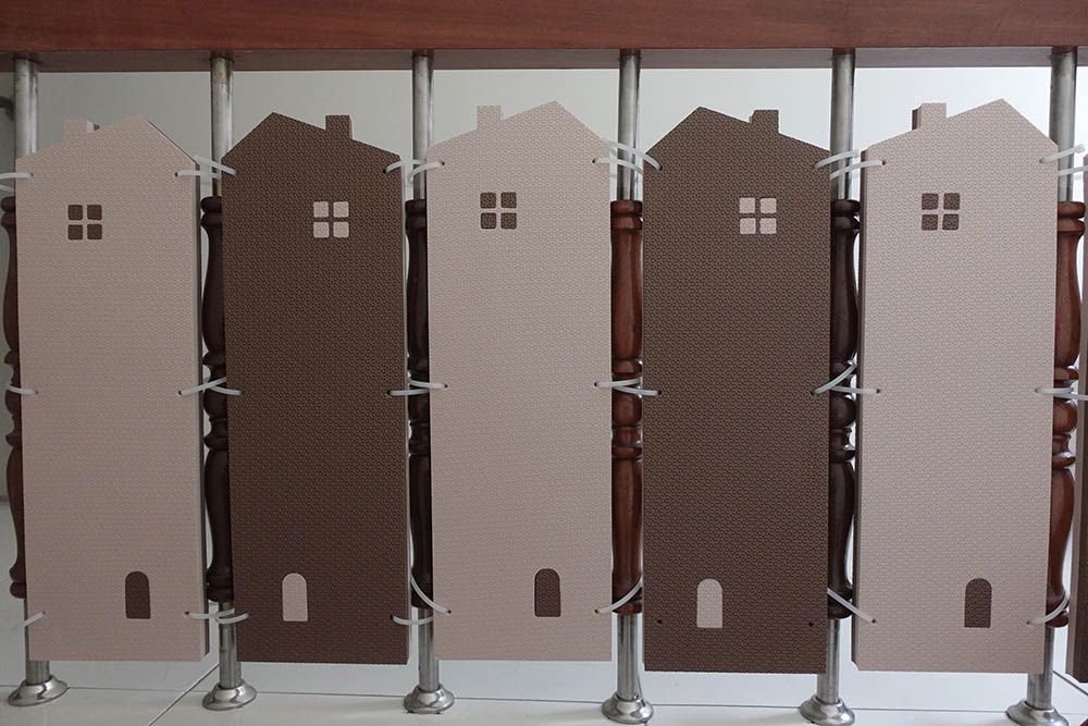 EVA無毒樓梯安全護板6片組-小屋款-可可&奶茶 (18cm*56cm*2cm)