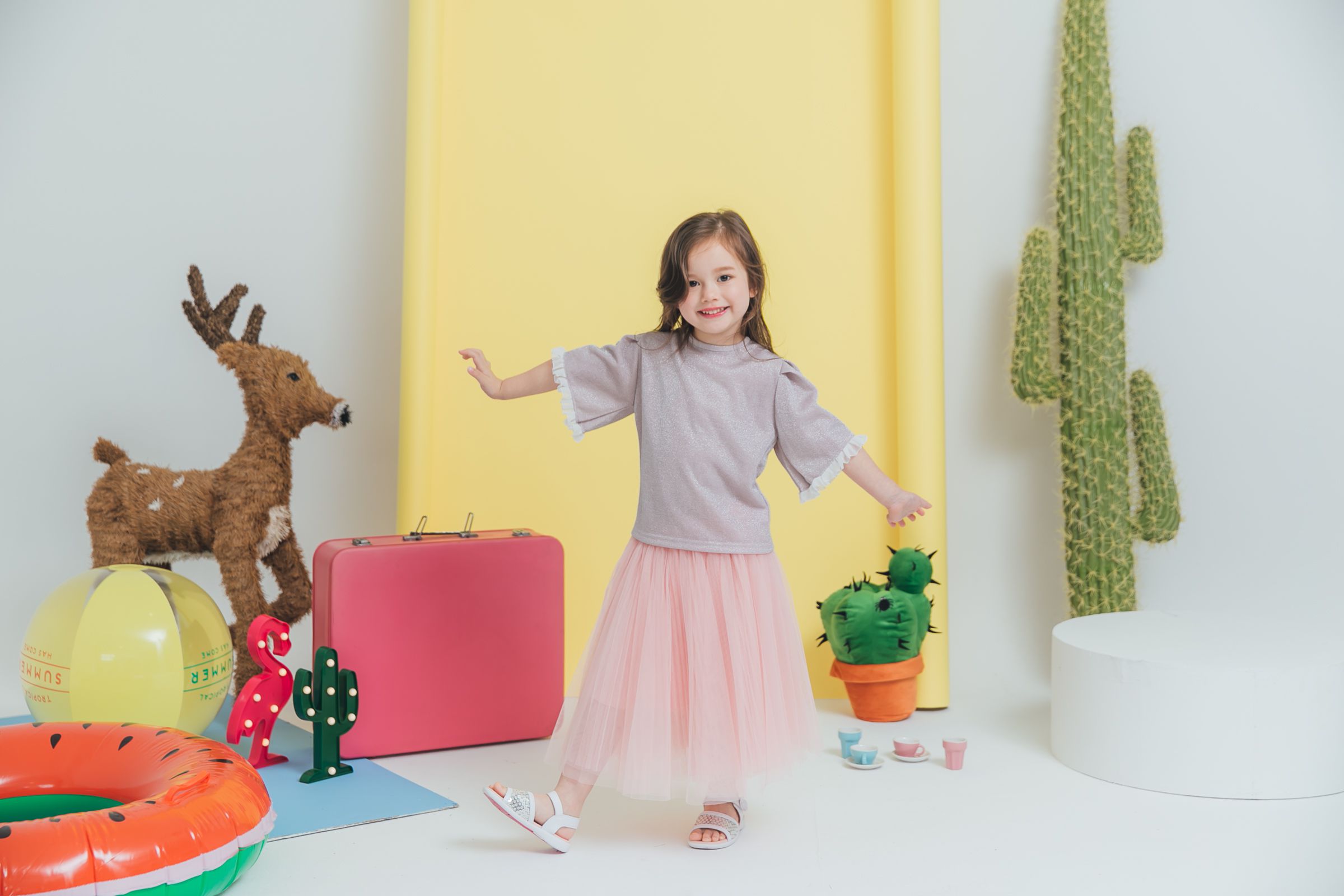 Peachy - 北鼻款*獨家訂製綿柔法式浪漫三層蓬紗裙-三層蓬版-蜜桃粉