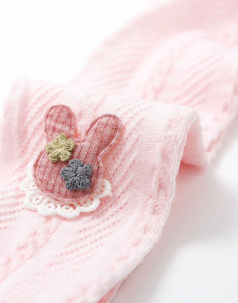 兒童網眼褲襪-網眼透氣褲襪-兔子款-淺紫