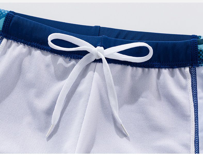 男寶短袖泳裝套裝-綠迷彩+英文字母-綠+橘