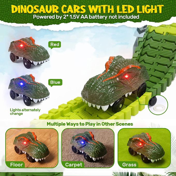 CuteStone - 兒童趣味恐龍卡車軌道玩具套裝組合