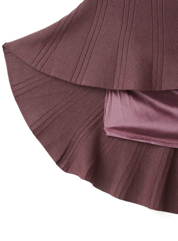 日本 GRL - 針織修身高腰魚尾裙-罌粟粉