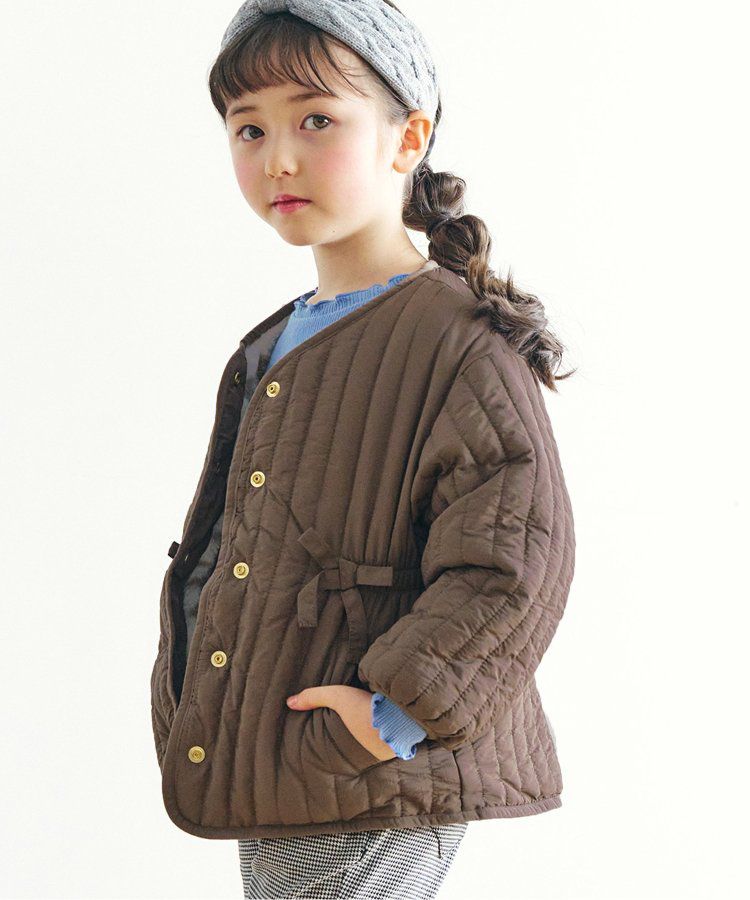 日本 apres les cours - 絎縫束腰氣質金釦雙面穿外套-花朵x淺卡其