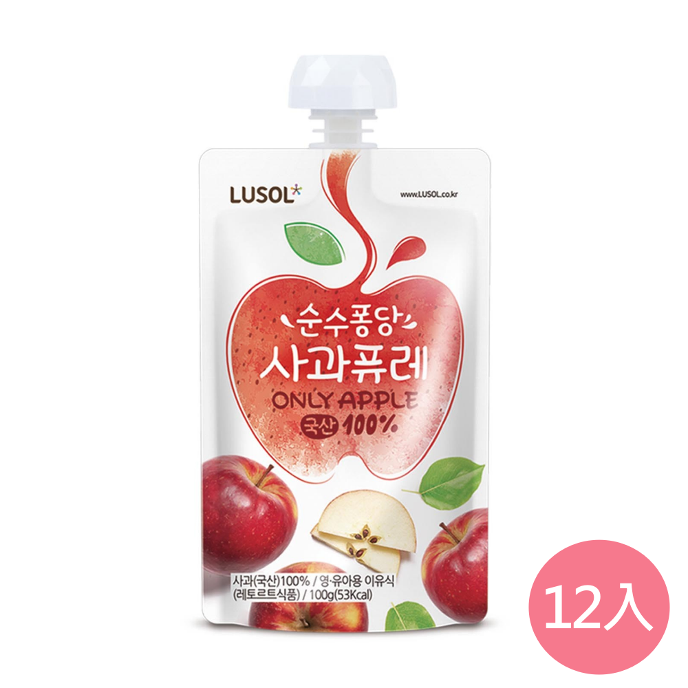 韓國 LUSOL - 水果泥(4m+) (蘋果)-100mlX12袋