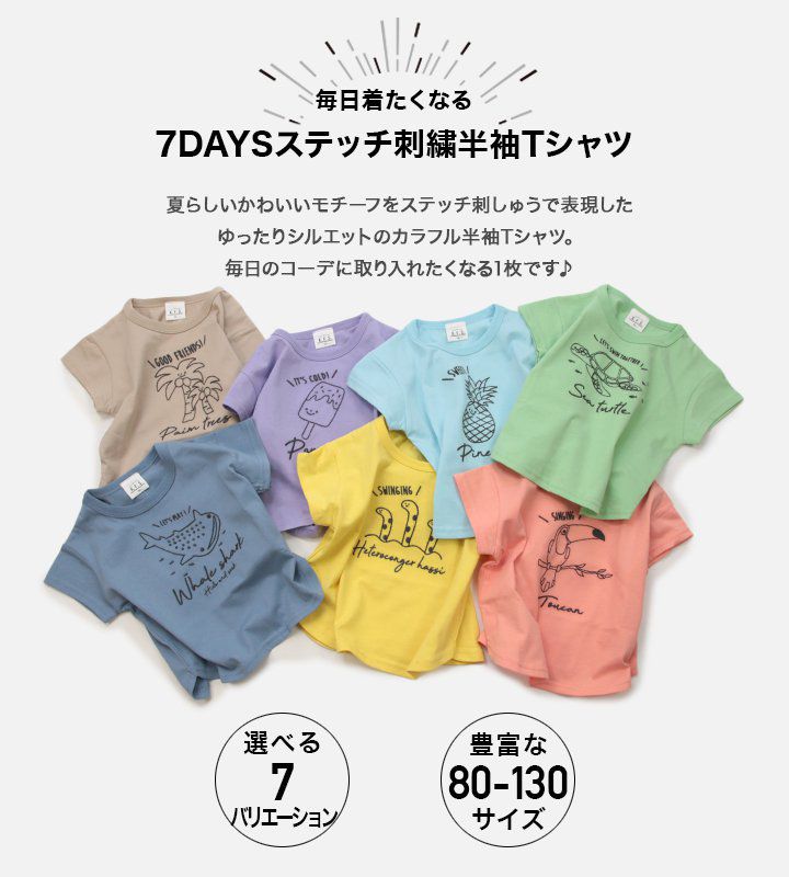 日本 Chil2 - 維他命色刺繡印花短袖上衣-大嘴鳥-橘紅