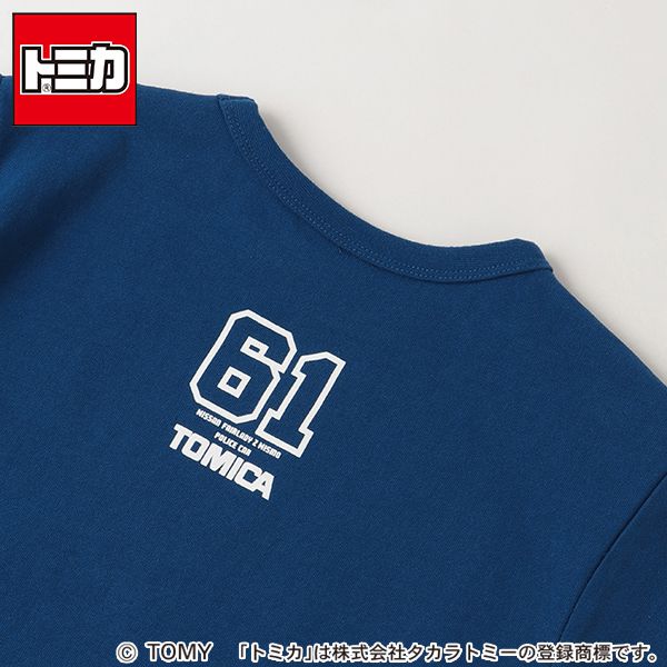 日本 petit main - TOMICA聯名 印花短袖上衣-警車-海軍藍