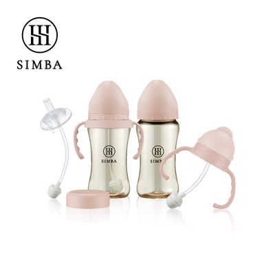 Simba 小獅王辛巴 - 蘊蜜鉑金PPSU寬口防脹氣奶瓶270ml(全能套組)-栗粉
