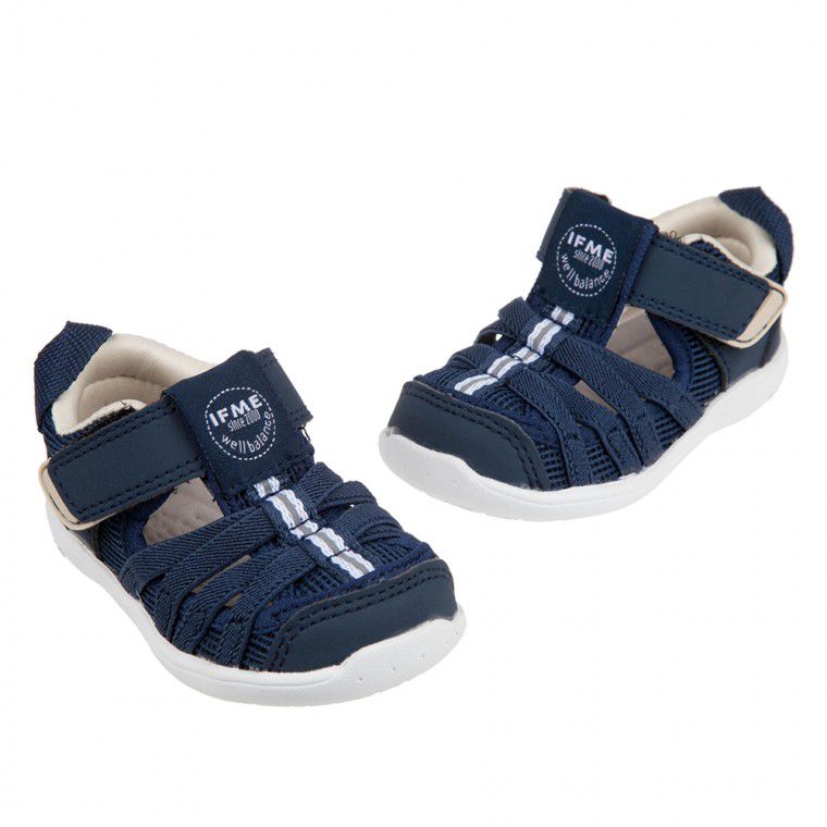 日本IFME - 軍藍和風寶寶機能水涼鞋