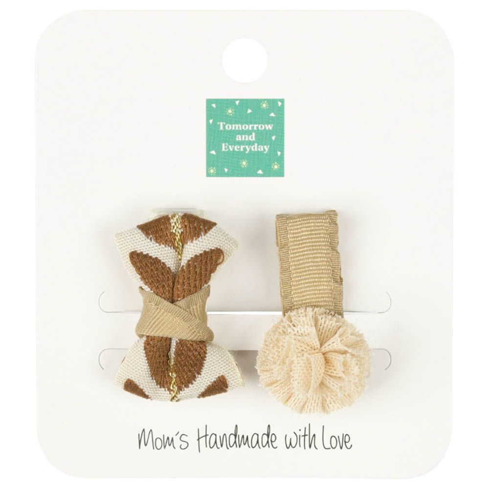 髮夾2入組-蝴蝶結&球球