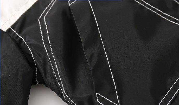 WELLKIDS - 加絨高領衝鋒外套-黑+米白