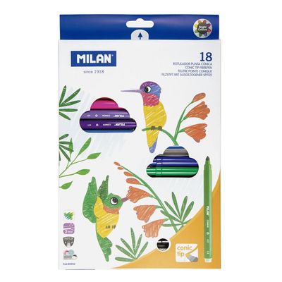 MILAN - 兒童可水洗彩色筆_細筆桿18色