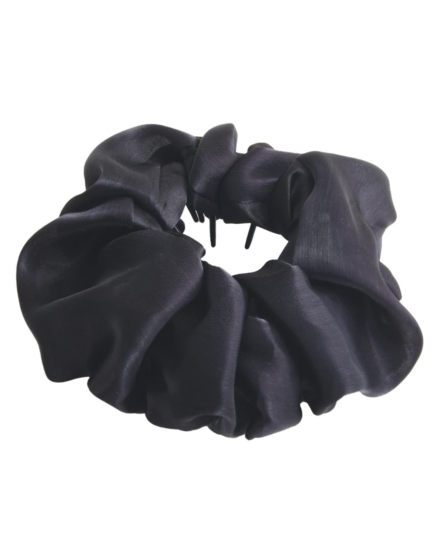 日本 Lattice - [日雜推薦] 不用綁！優雅光澤大腸圈髮環-波浪壓紋-時尚黑