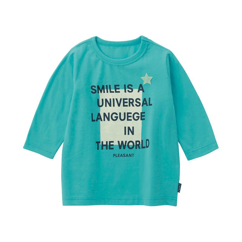 日本千趣會 - GITA 純棉印花七分袖上衣-海洋世界-灰藍