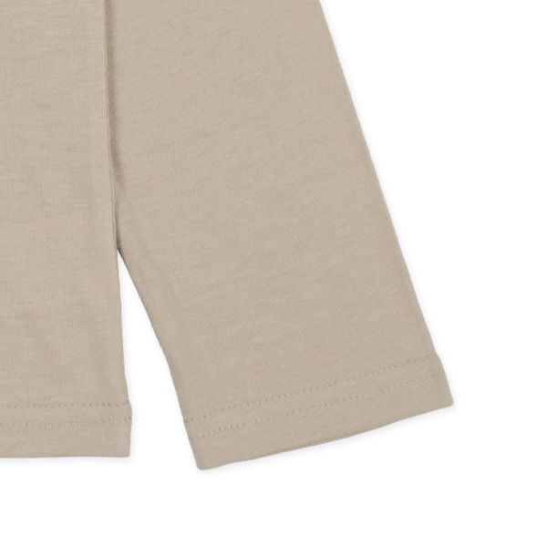 日本西松屋 - 圓領印花薄長袖上衣-恐龍圖鑑-沙棕