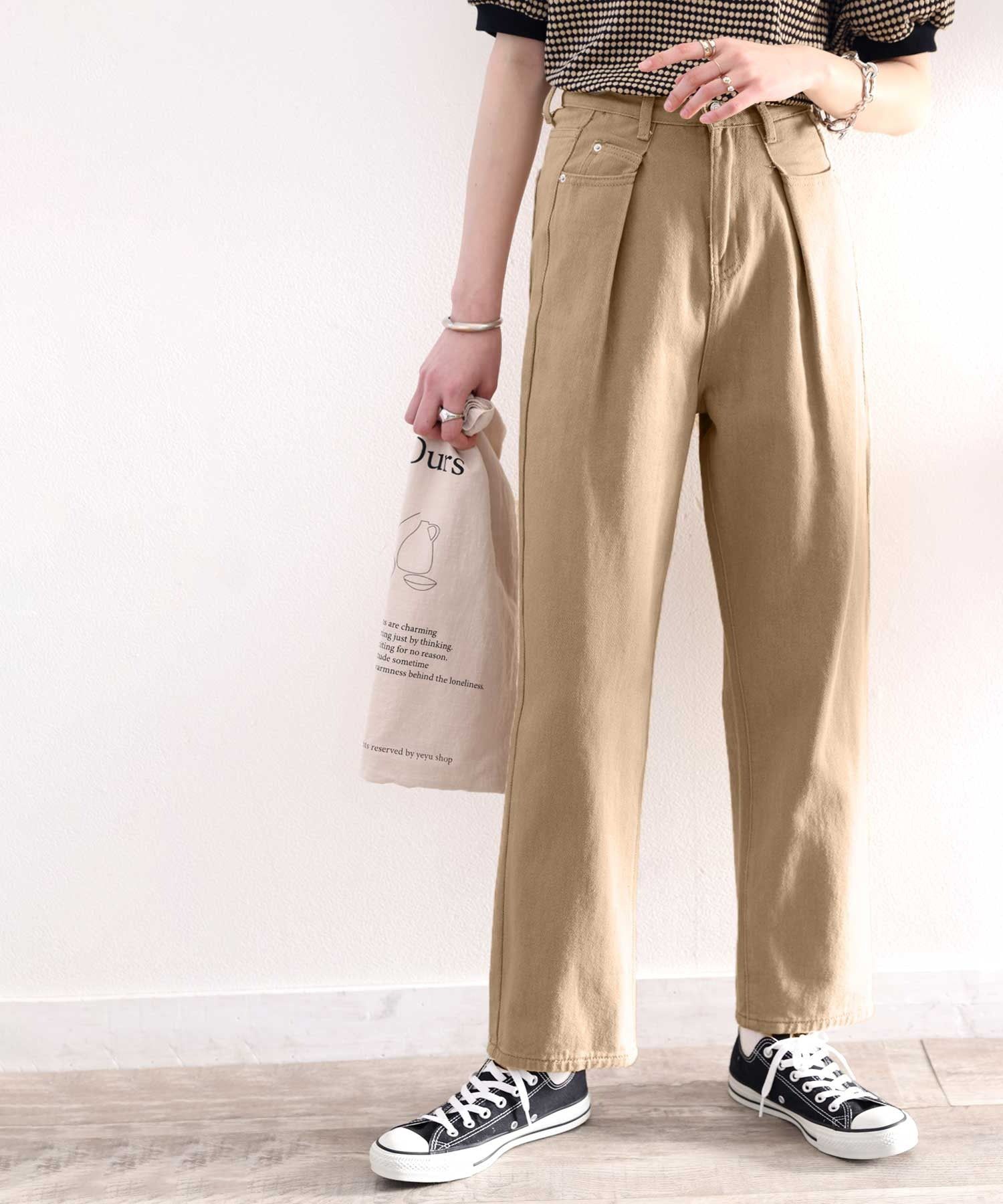 日本 Classical Elf - [熱銷NO.1]  舒適顯瘦打褶長褲-黑