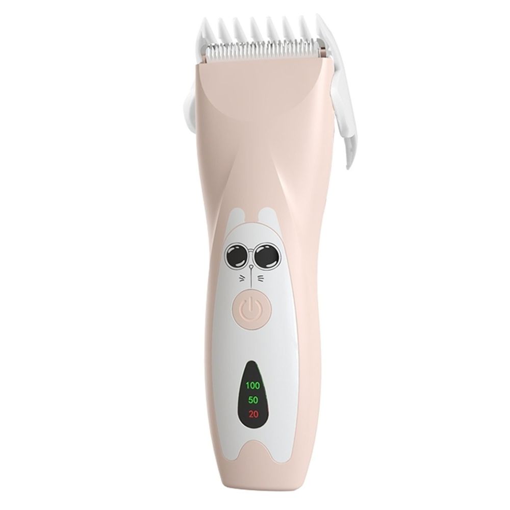 JoyNa - 兒童理髮器 電動剃頭6配件組合-粉色 (13.8*4.4*3.3cm)