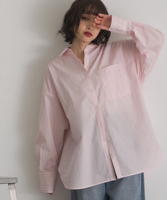 日本 ELENCARE DUE - 男友風寬鬆率性感長袖襯衫-白