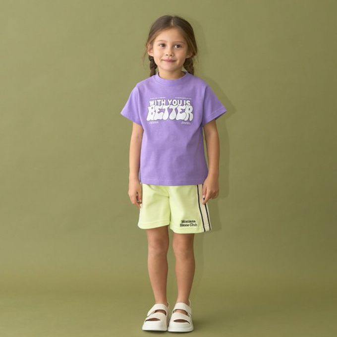 日本 b-ROOM - 簡約印花舒適天竺棉短袖上衣-北美巡演-黑