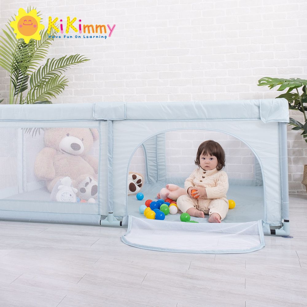 Kikimmy - 二代加高版兒童遊戲圍欄-湖水綠 (180x200x68cm)