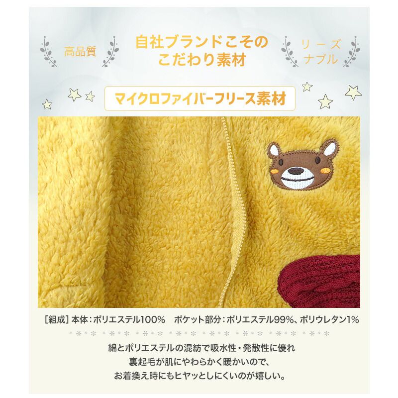 日本 ZOOLAND - 防寒刷毛保暖外套/夾克-熊熊-水藍