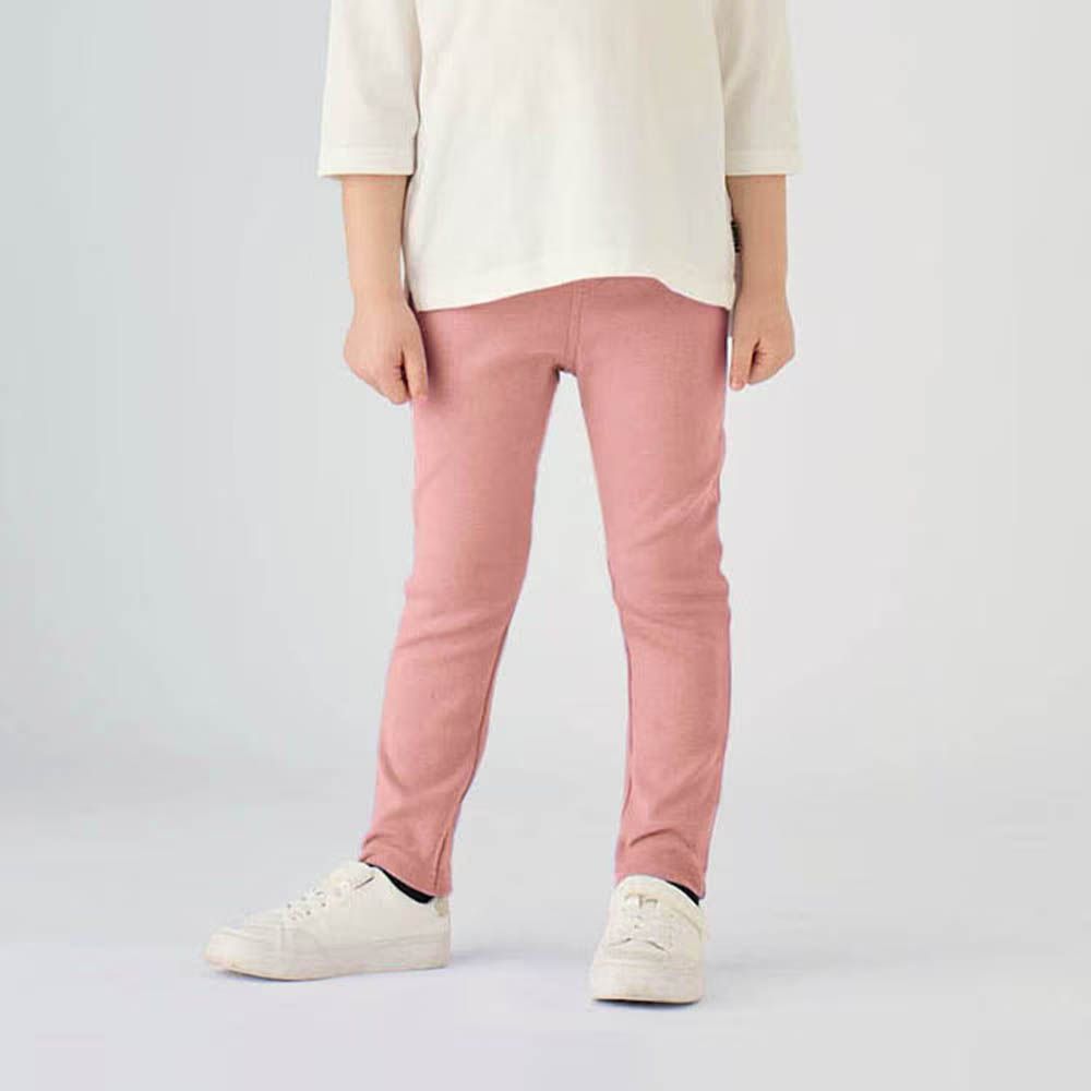 GITA 包色必收彈性好動長褲-素色-煙燻粉