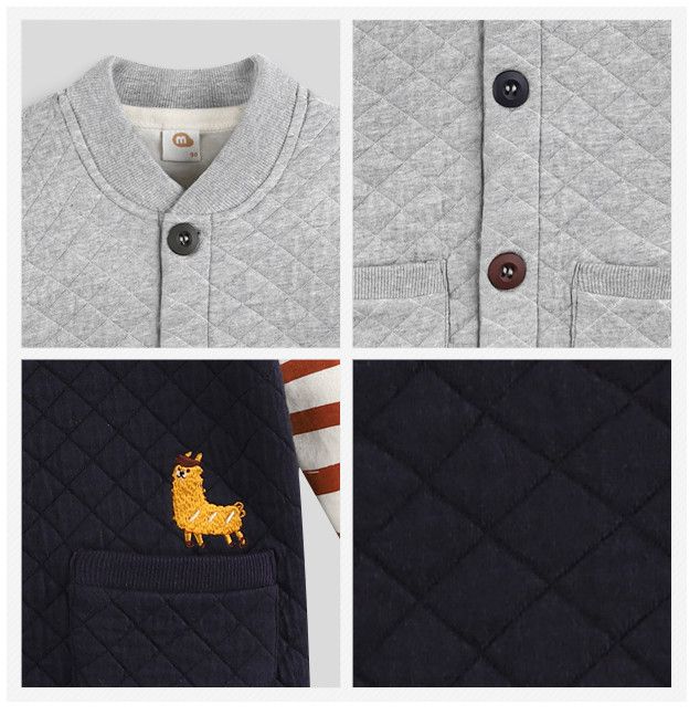 韓國 milk mile - 衍縫鋪棉鈕扣背心-駱馬-灰