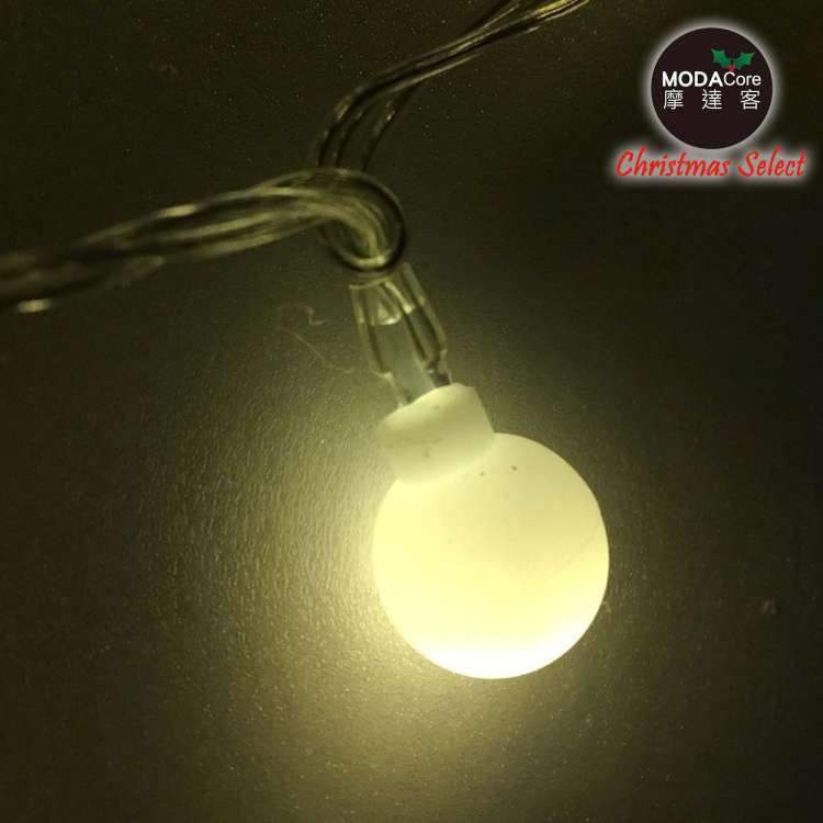 浪漫療癒100燈LED小圓球珍珠燈串/聖誕燈(USB接頭+贈豆腐頭插頭)-暖白光透明線-約10米長