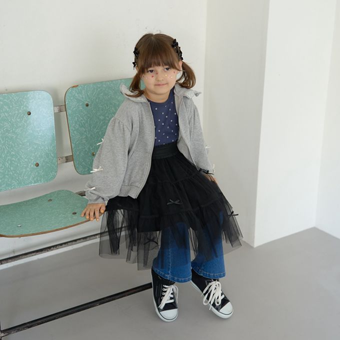 日本 Lycee mine - 甜蜜蝴蝶結裝飾蛋糕紗裙-紅