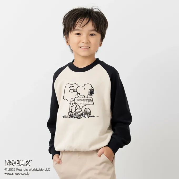 日本 Chil2 - 限定聯名 史奴比縮口長袖上衣-立體刺繡OLAF-燕麥