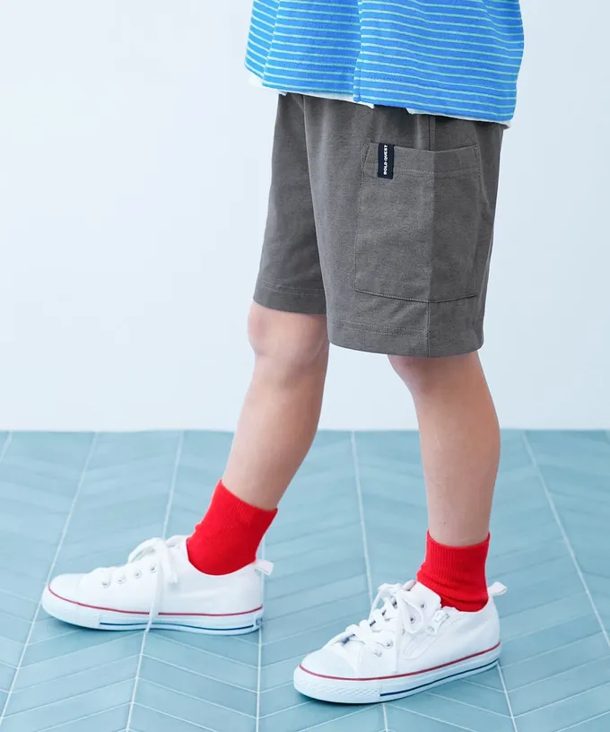 日本 devirock - [快乾防皺] 防污可烘舒適機能短褲-大口袋-黑