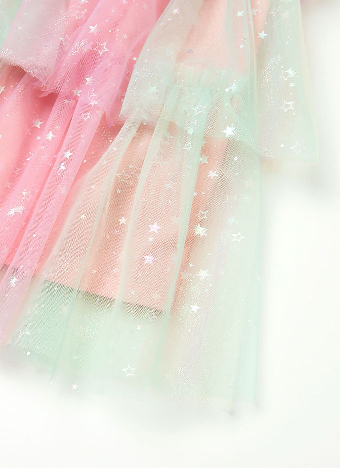 韓國 OZKIZ - (附配飾)獨角獸網紗蛋糕層次洋裝-粉