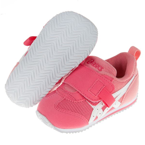 asics 亞瑟士 - 桃粉色麂皮寶寶機能學步鞋