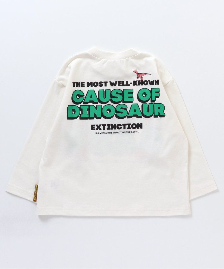 日本 BREEZE - 漫畫風格恐龍長袖上衣-米白
