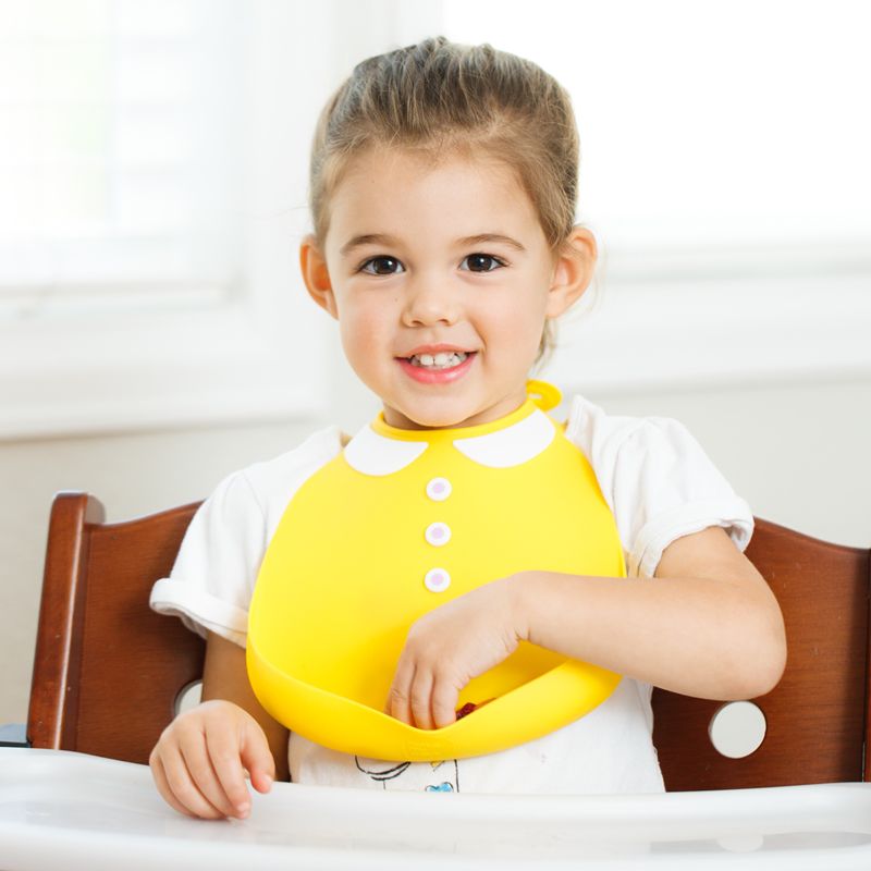 akachan honpo - 矽膠圍兜 Make My Day-少女-黃色