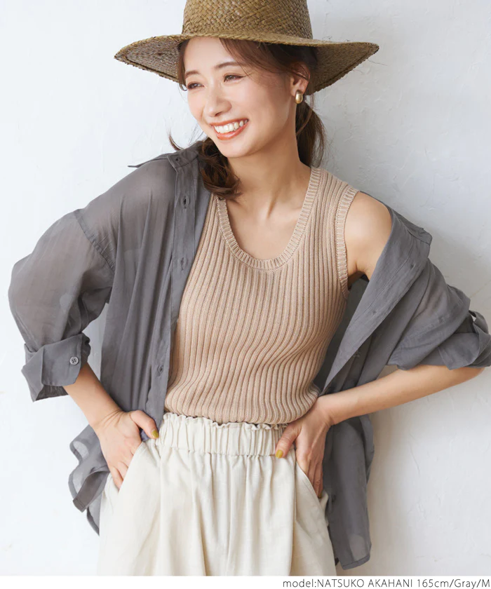 日本 COCA - 輕薄透膚質感長袖襯衫/外套-灰