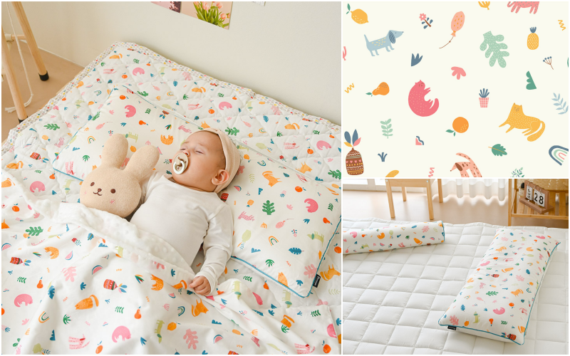 【 韓國 Formongde 】雙面材質兒童枕 動物樂園