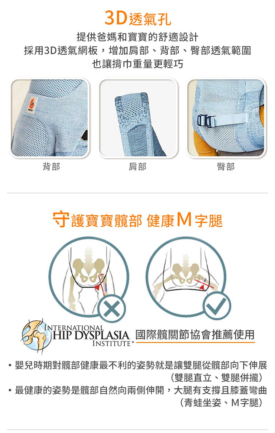 美國 ergobaby - 【全球限量】Ergobaby Aerloom全階段三式極輕減壓透氣嬰兒揹巾/揹帶-藍色