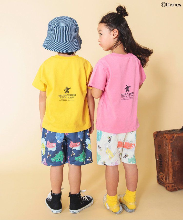 日本 BREEZE - 迪士尼聯名 印花短袖上衣-旅行郵票-紫色高飛狗