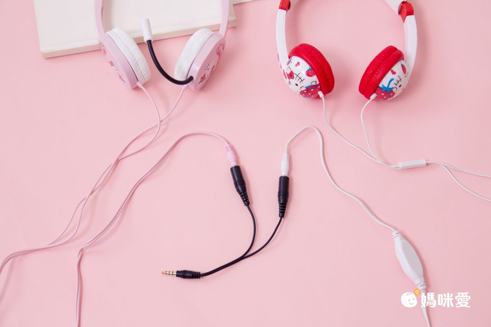 Hong Man - 三麗鷗系列 兒童耳機 麥克風款-Hello Kitty