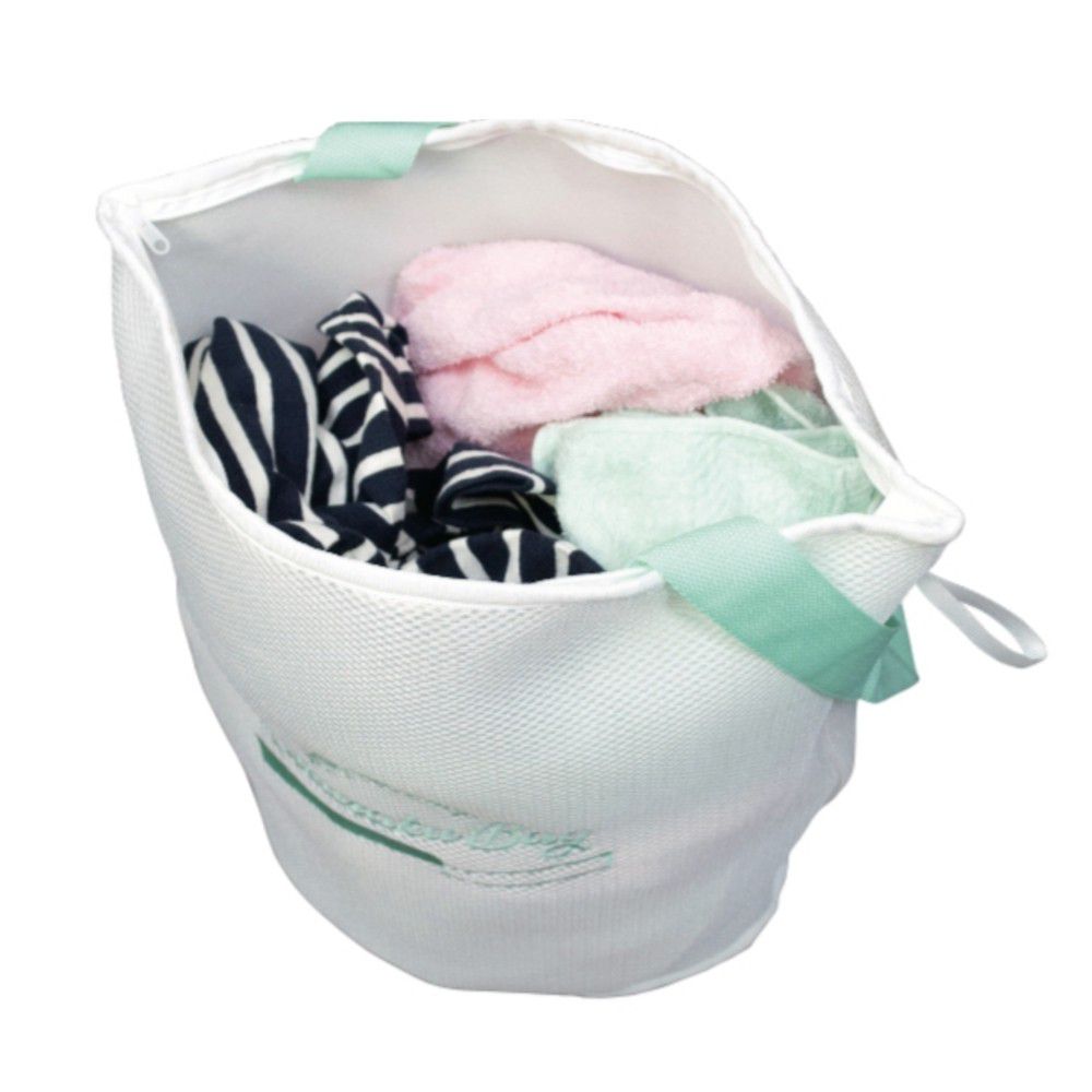 日本 alphax 喜衣袋 - 三層加厚萬用便利洗衣袋/洗衣籃-水綠-無分隔