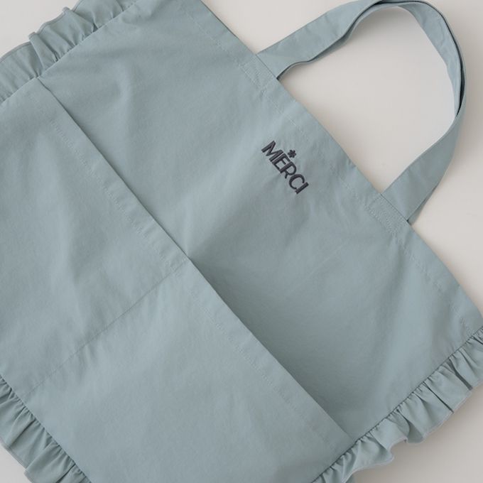 日本 Lycee mine - 防潑水 荷葉邊大容量上學包-素面-水藍 (33x43cm)