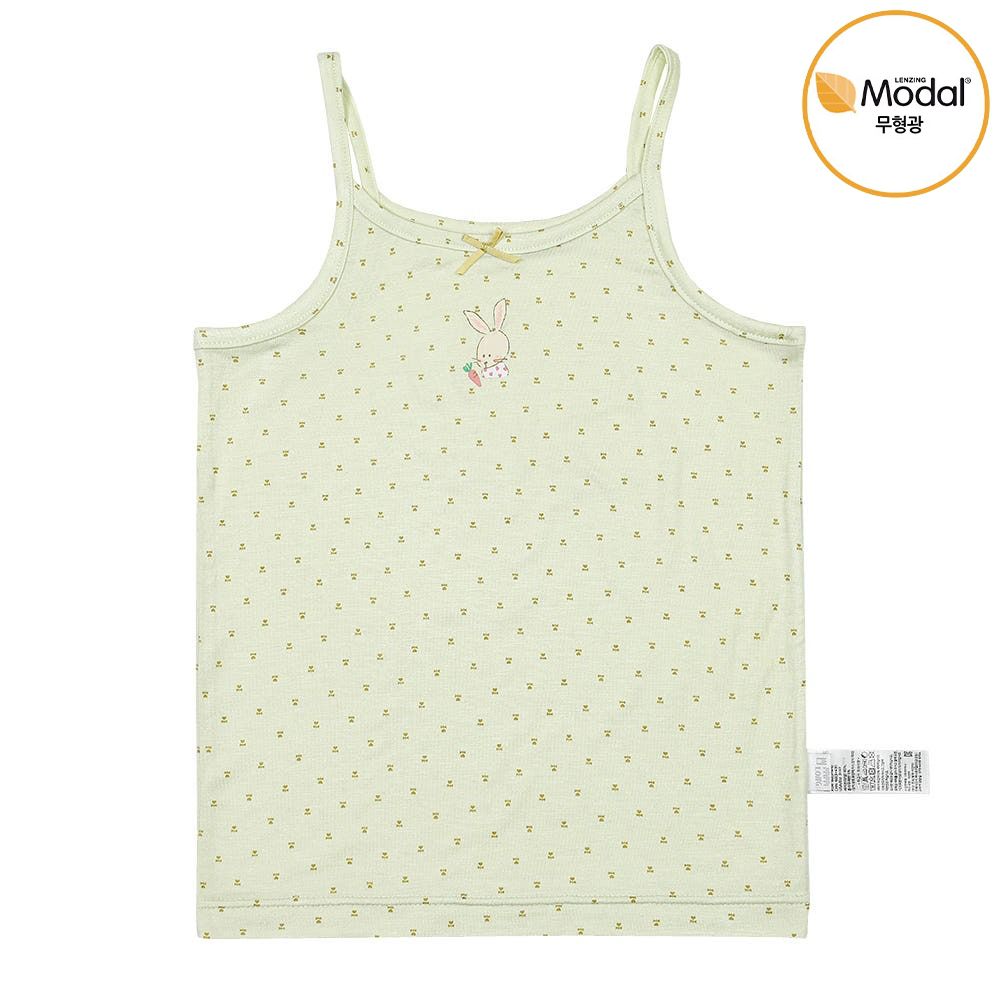 莫代爾親膚絲滑細肩帶內衣(女寶)-手繪兔兔-淺綠
