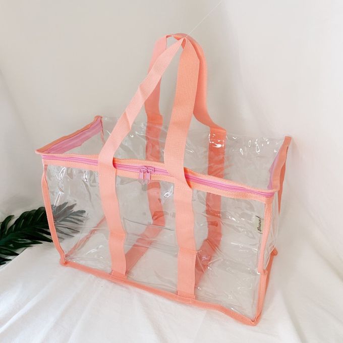 妞妞絲 - 透明棉被袋-蜜桃橘 (L)