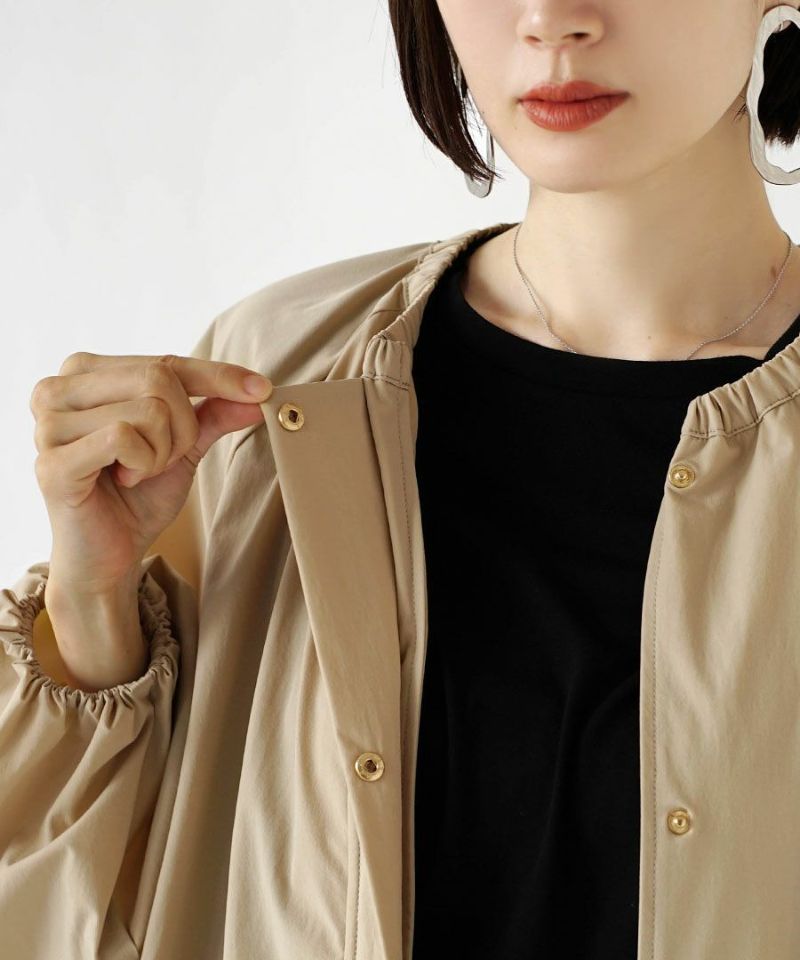 日本 zootie - 輕盈優雅氣球袖薄外套-黑