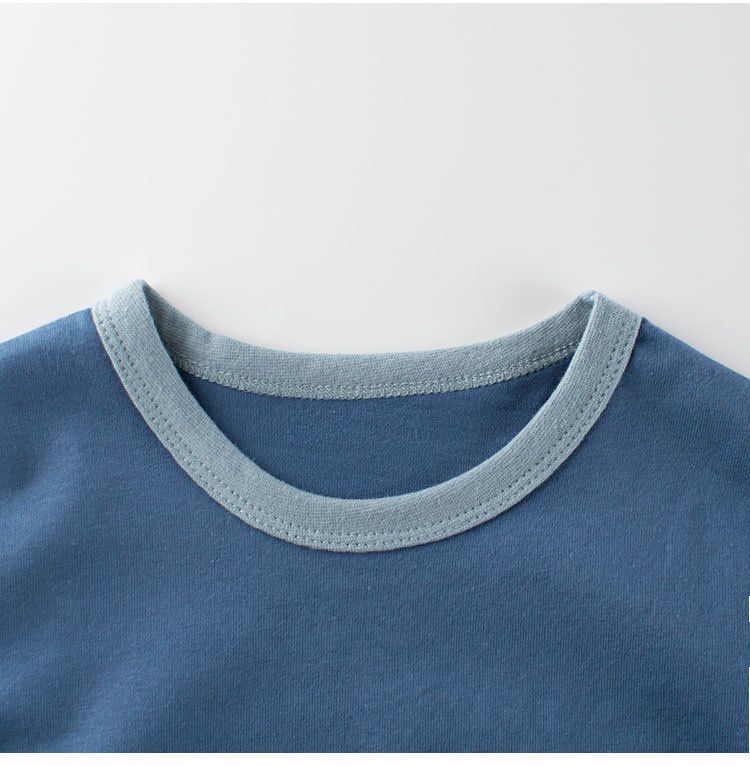 純棉圓領薄長袖上衣-熊熊賽車手-海軍藍