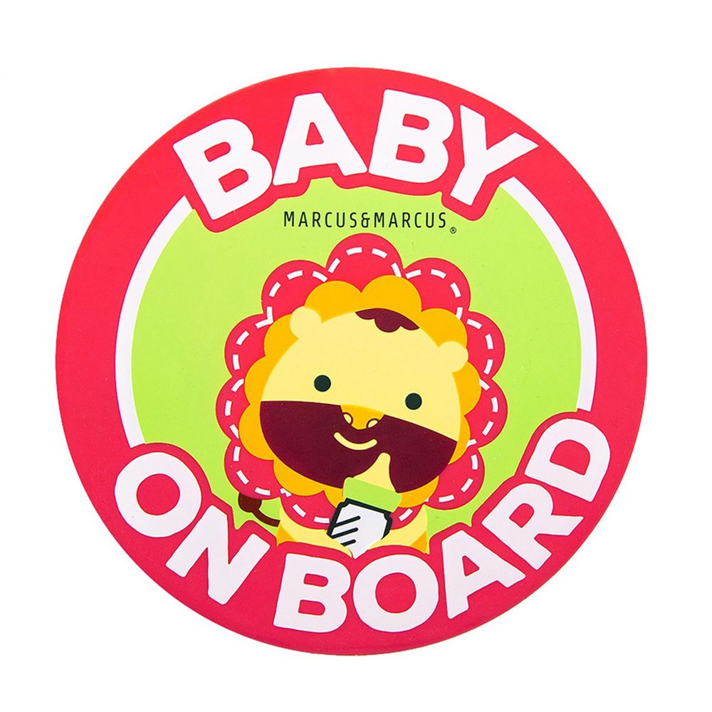 MARCUS＆MARCUS - Baby On Board 矽膠靜電貼-獅子