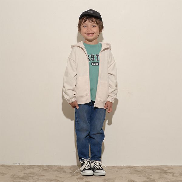 日本 b-ROOM - 定番標語百搭長袖上衣-象牙白