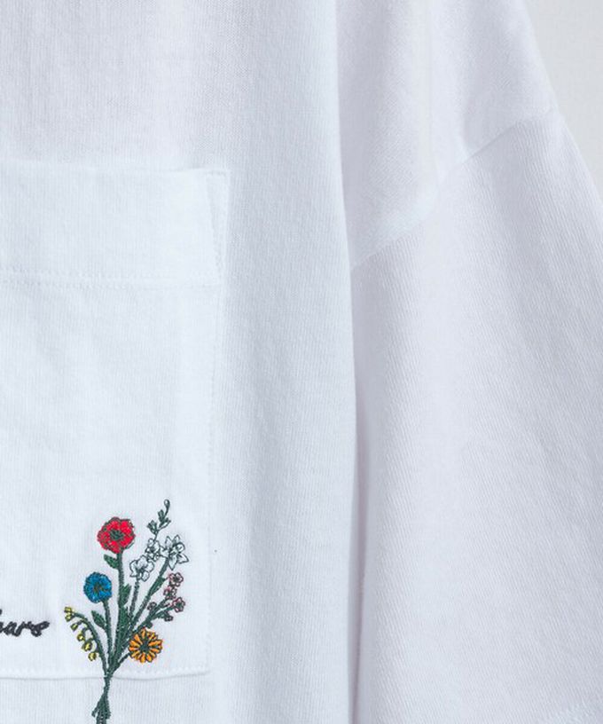 日本 Lupilien - 16OE天竺棉 俏皮刺繡五分袖上衣-彈吉他-卡其