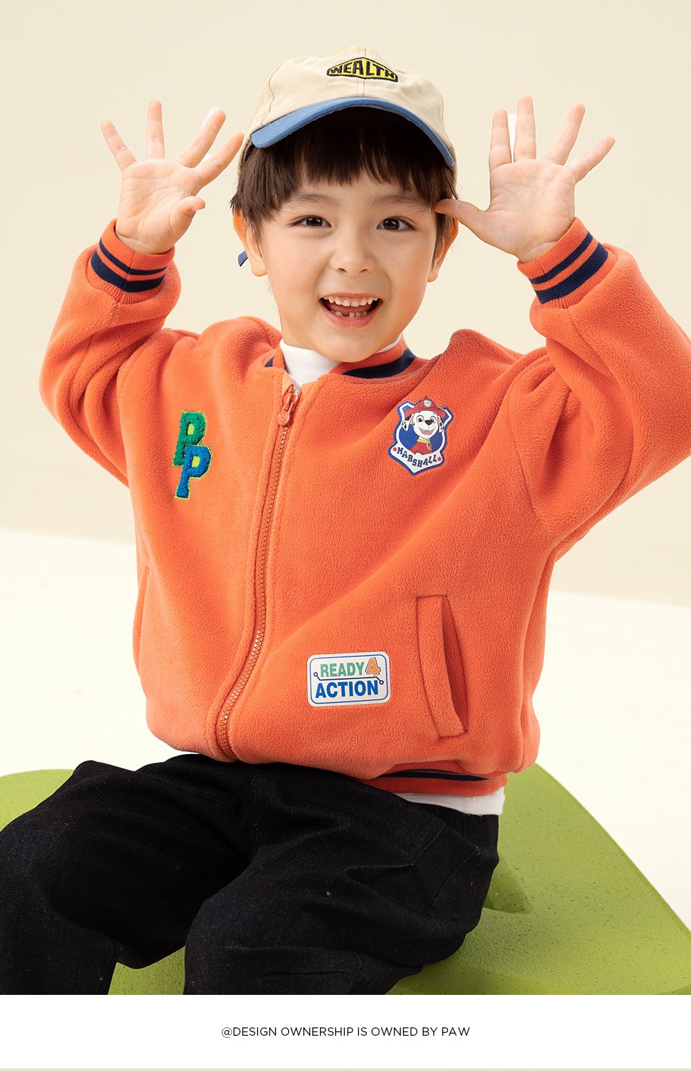 卡通汪汪隊加絨加厚棒球外套-卡通人物天天-粉色