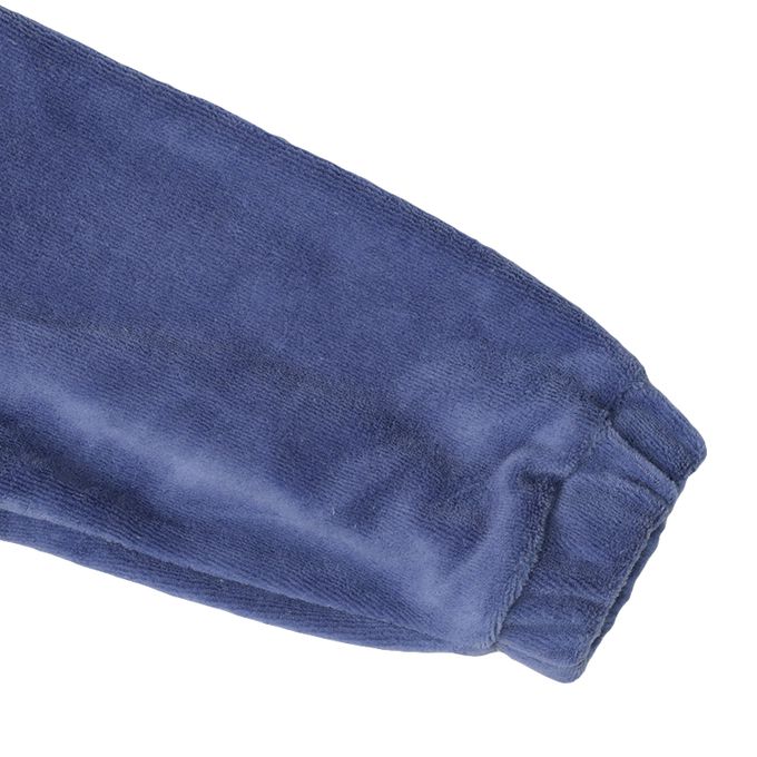 akachan honpo - 長袖亨利領休閒上衣-天鵝絨-深藍色